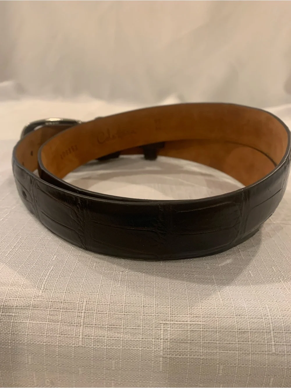 Cole Haan Men’s  Croco Leather Belt Size 36 Excellent